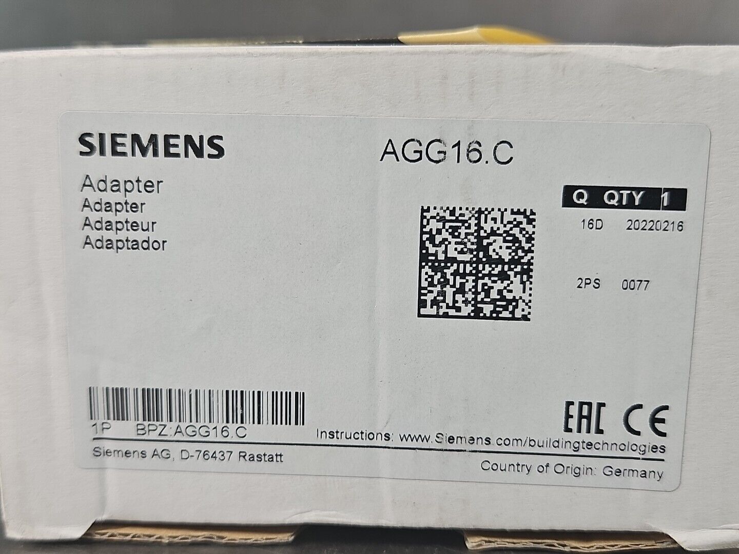 Siemens AGG16.C flame detector seat                                      loc4D14