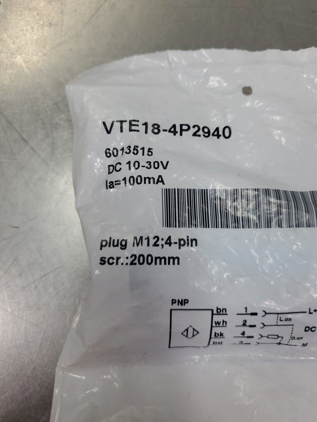 SICK VTE18-4P2940 Photoelectric Sensor, 10-30VDC.                     5E-36/3