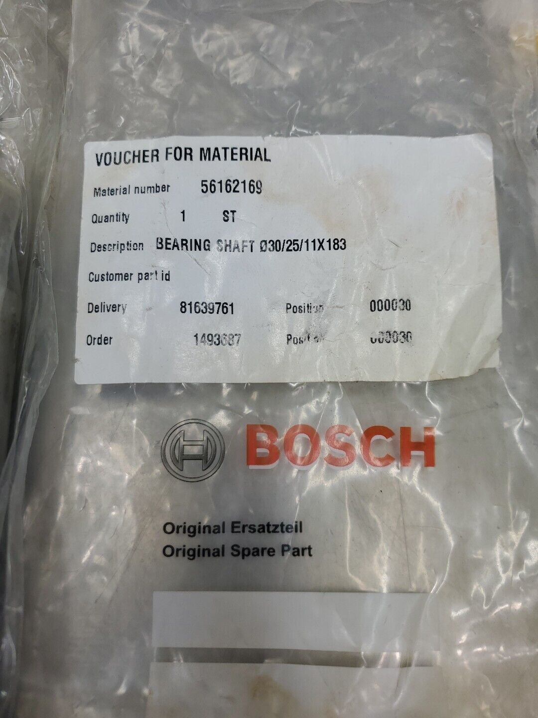 Bosch 56162169 Bearing Shaft Kit (030/25/11x183)                            6E-4