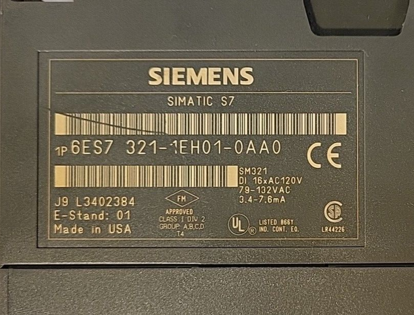 Siemens    6ES7 321-1EH01-0AA0   Simatic S7           (BIN 4.4.3.)