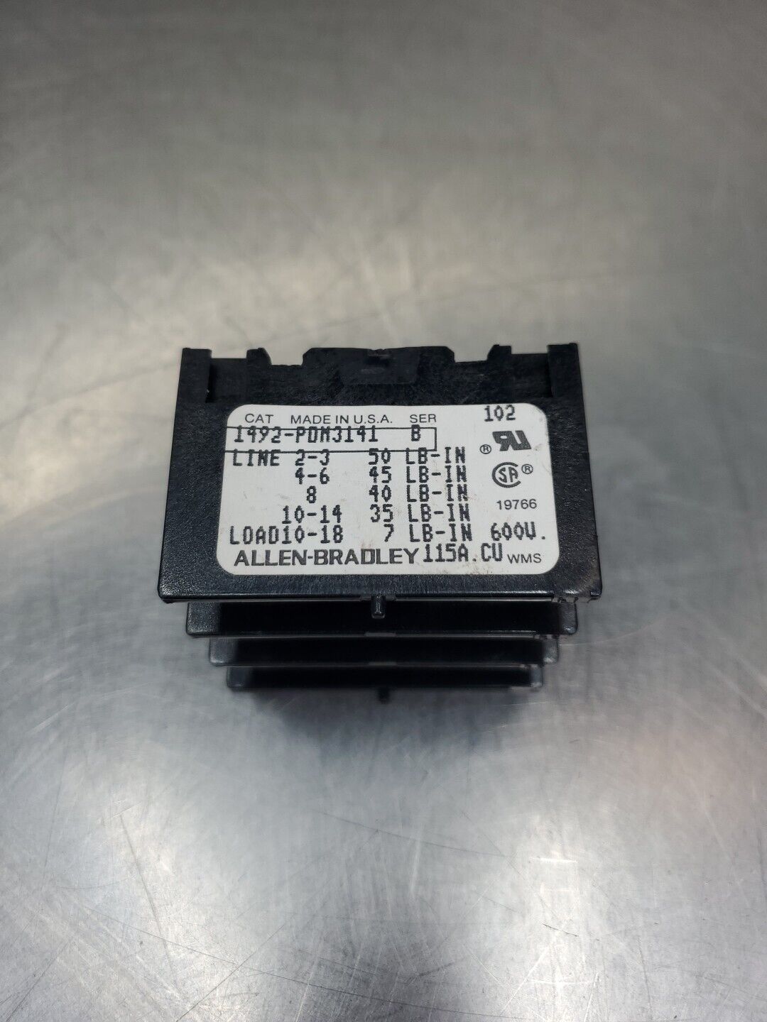 ALLEN BRADLEY 1492-PDM3141 SER B TERMINAL BLOCK.                           4E-16