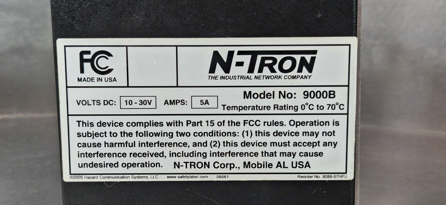 N-TRON 9000B Back Pane with 9002CPU (2) 9006TX (2) 900FP                 loc4B18