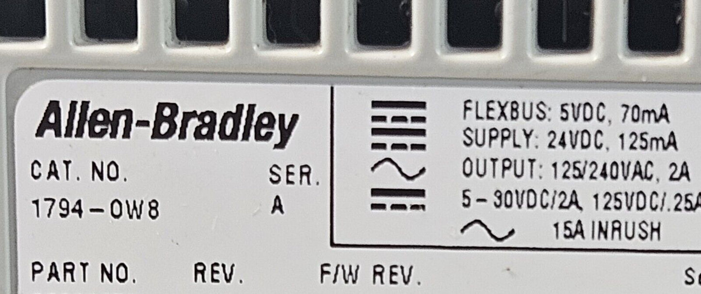 Allen-Bradley 1794-0W8 Ser A Flex I/O Relay Output Module                loc4B11