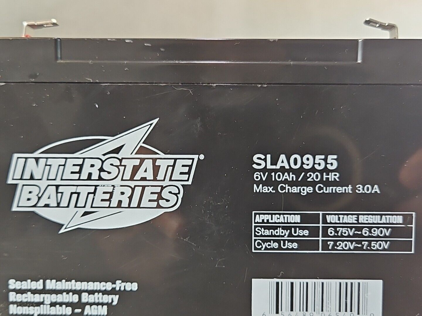 Interstate Batteries SLA0955 6V 10ah/20HR 3.0A                            loc5E8