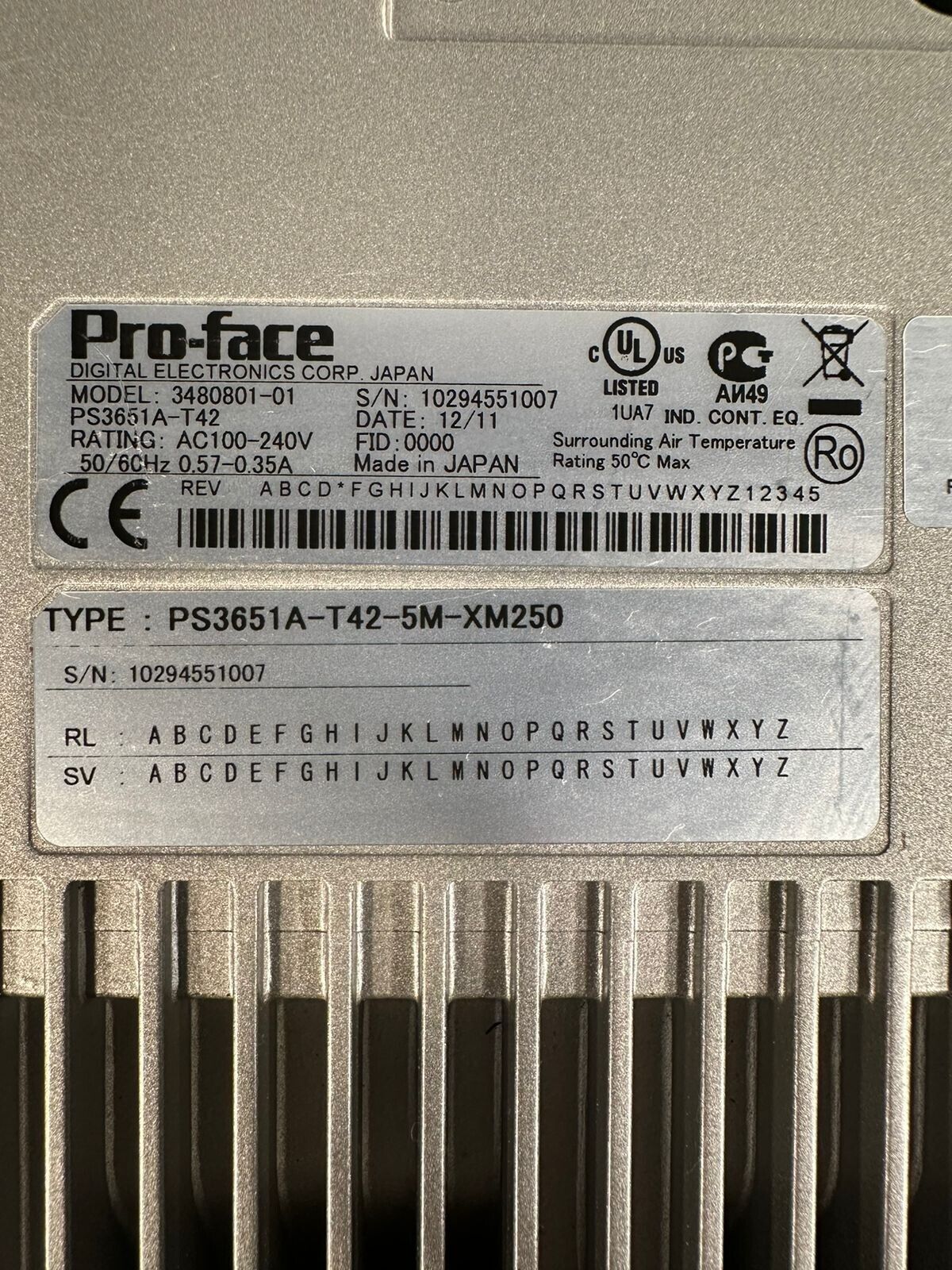 Pro Face pro face 3480801-01 - PS3651A-T42-5M-XM250  (1B-30)