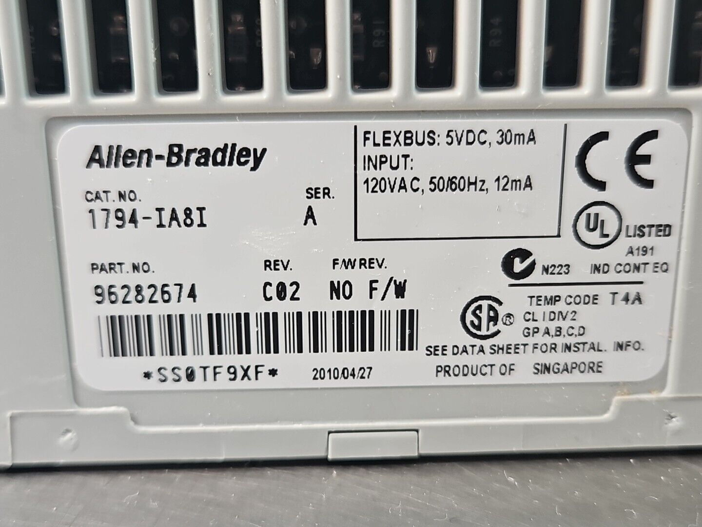 Allen Bradley 1794-IA8I Ser A Flex I/o Output Module                     loc3C22