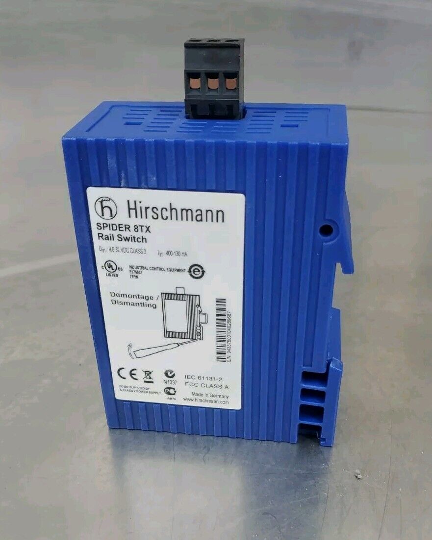 Hirschmann Spider 8TX IEC 61131-2 Rail Switch 8-Port.                       5C-4