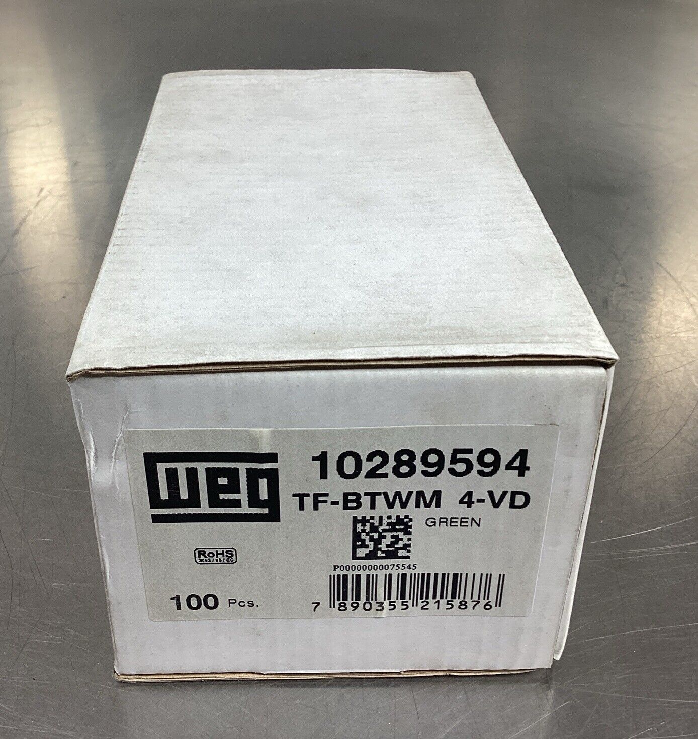 WEG  10289594  TERMINAL BLOCK  TF-BTWM 4-VD  GREEN (Box of 100)     3E-32