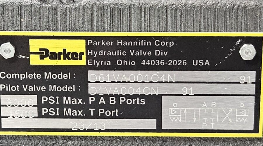 Parker D61VA001C4N / D1VA004CN Pilot Operated Control Valve             (BIN454)