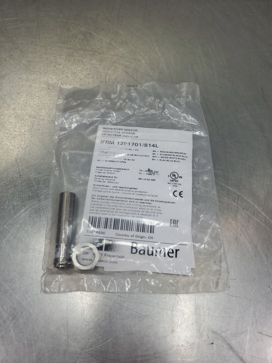 Baumer IFRM 12P1701/S14L Inductive Sensor,  4mm, 10-30VDC.               5E-36/3