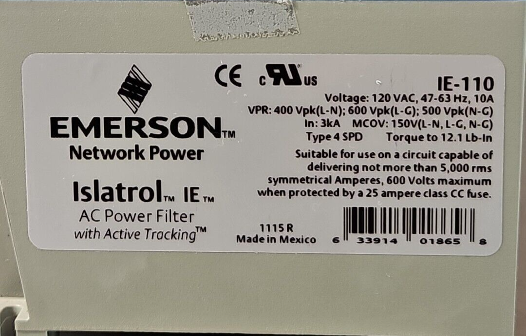 Emerson  IE-110 AC Power Filter w/ Active Trcking                         loc4D3