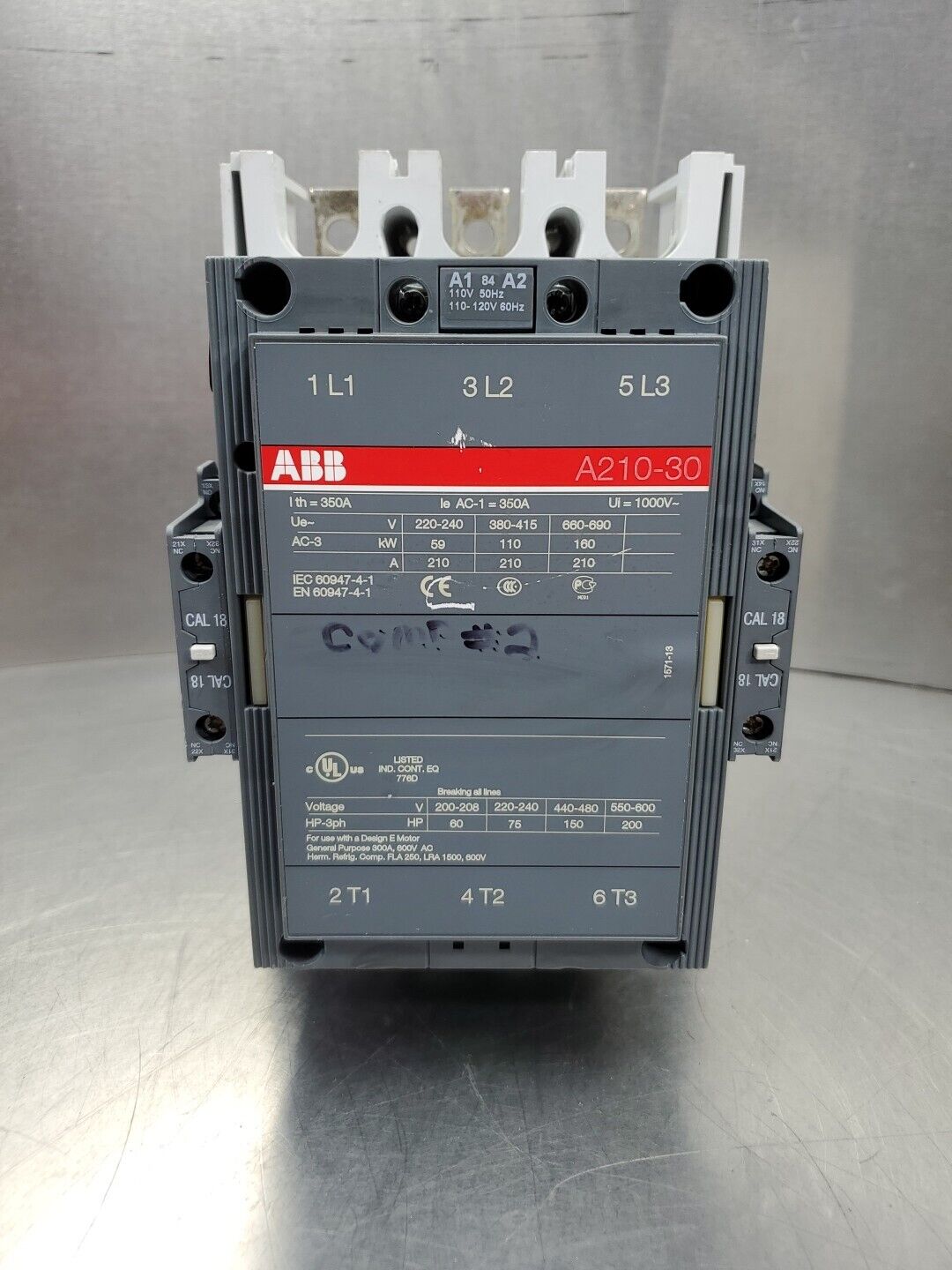 ABB A210-30 Contactor, 350A 1000V 60-200HP.                                1C-25