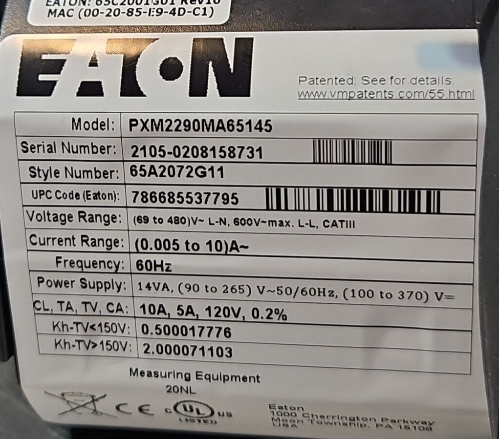 Eaton  PXM2290MA65145 Power Metter PXM 2000                             (BIN412)