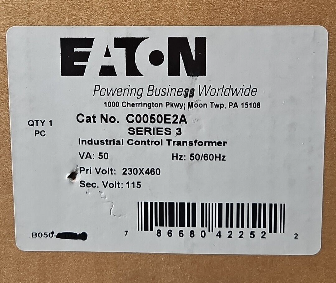 Eaton C0050E2A Control Transformers                                       loc5B6