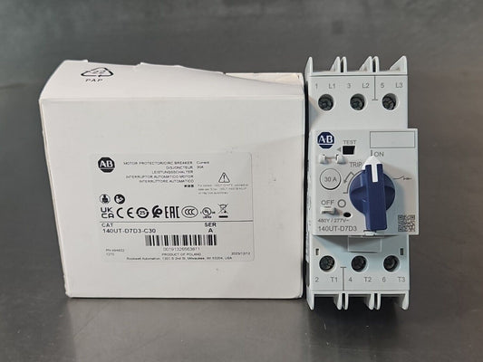 *edu Allen Bradley 140UT-D7D3-C30 Ser A Circuit Breaker  3 Pole     loc4