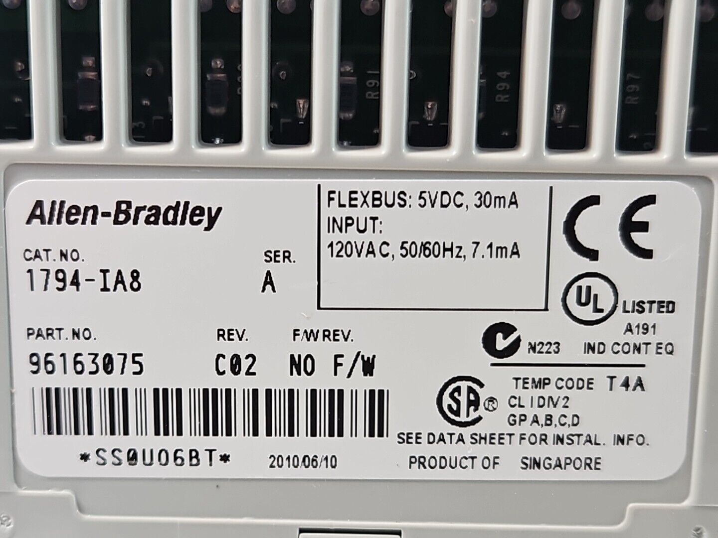 Allen Bradley 1794-IA8 Ser A Flex I/o Output Module                      loc4E21