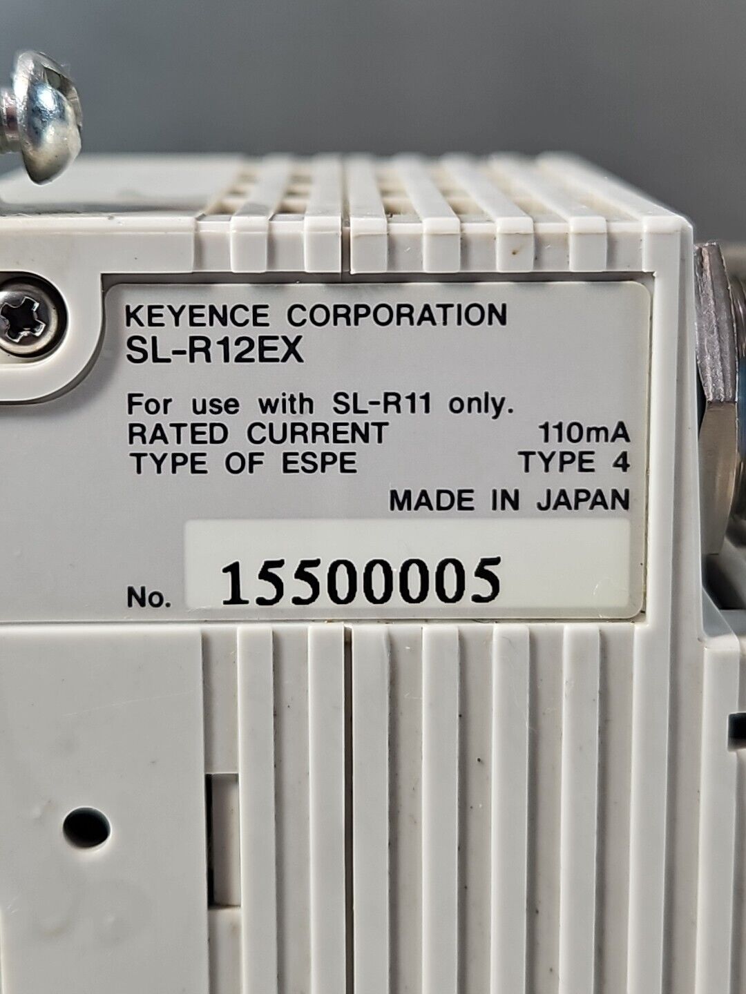 Keyence SLR12EX for use with SL-R11 110mA TYPE 4.  (BIN3.4.5)