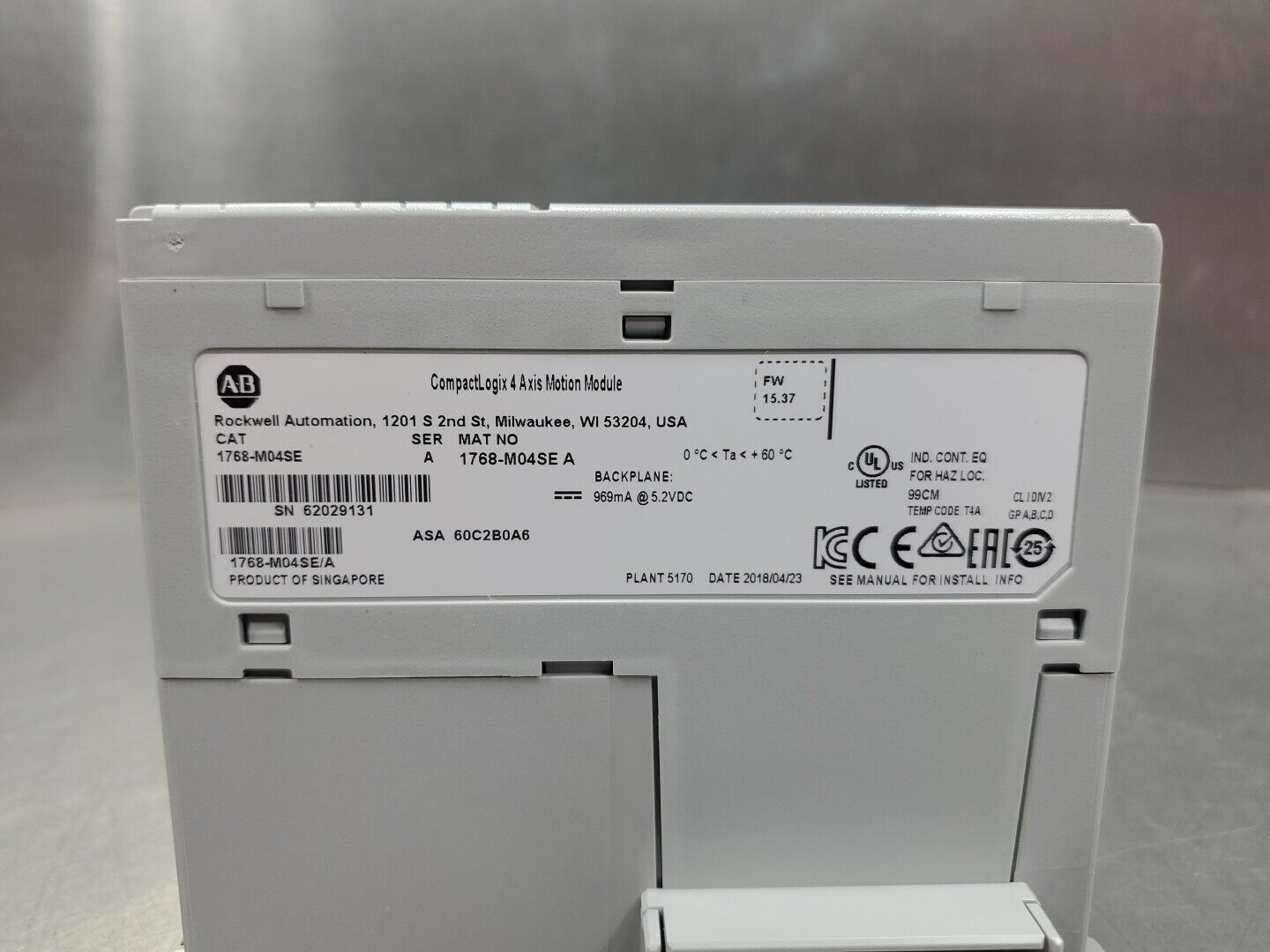 Allen Bradley 1768-M04SE Ser A CompactLogix 4 Axis Motion Module.        3C-28