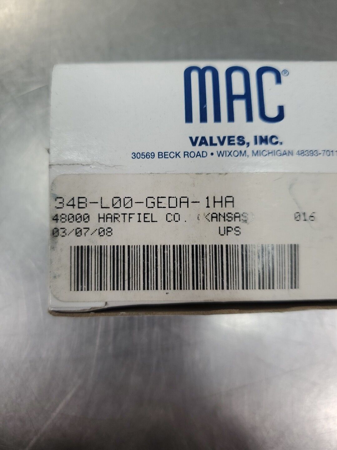 MAC 34B-L00-GEDA-1HA Solenoid Valve.                                       6A-11