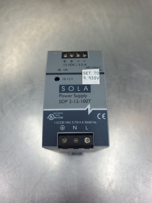 SOLA SDP2-12-100T POWER SUPPLY, 10-24VDC 2.5A.                             4A-12