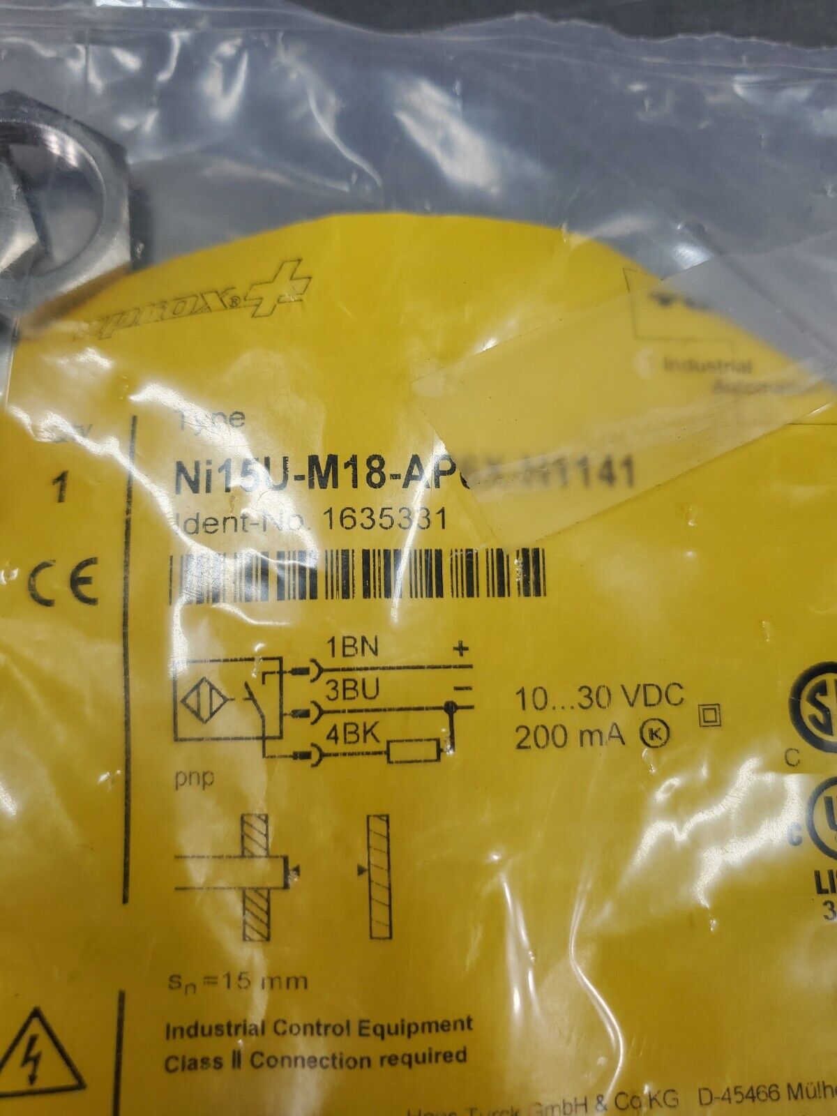 Turck Ni15U-M18-AP6X-H1141 (Ident-No. 1635331) Proximity Sensor.         5E-36/8