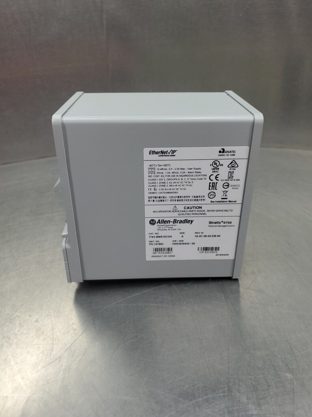 Allen Bradley 1783-BMS10CGN Ser A Stratix 5700 EtherNet/IP Switch.         5D-36