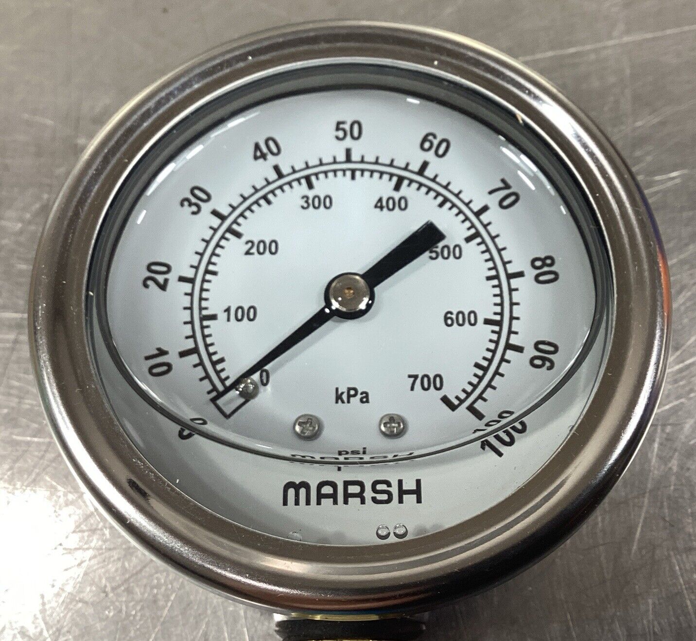 Marsh  J7648P  Liquid Filled Pressure Gauge 0-100 PSI 1/4" NPT      6C-4