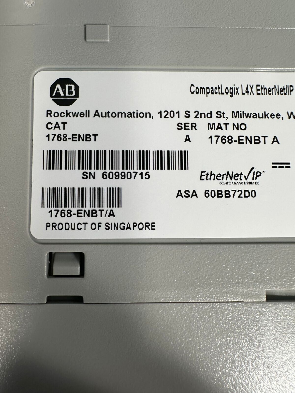 New Allen Bradley 1768ENBT EtherNet/IP Communication Module (3C-33)