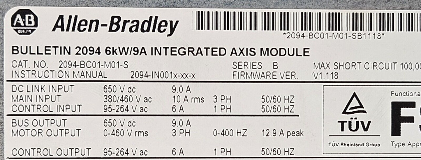 Allen-Bradley 2094-BC01-M01-S Ser C kinetix6000                           loc1E3