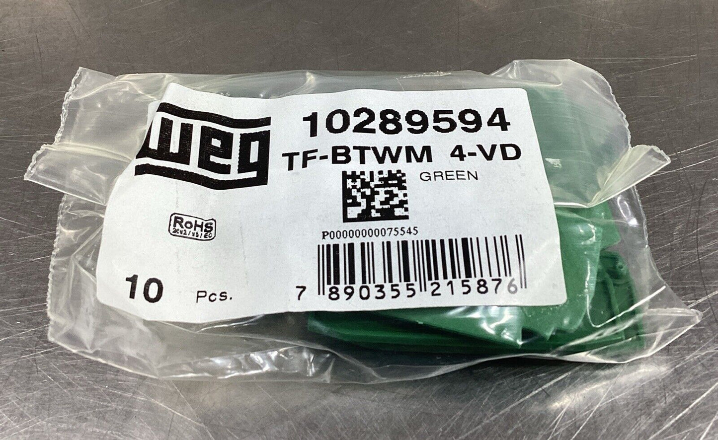 WEG  10289594  TERMINAL BLOCK  TF-BTWM 4-VD  GREEN (Box of 100)     3E-32