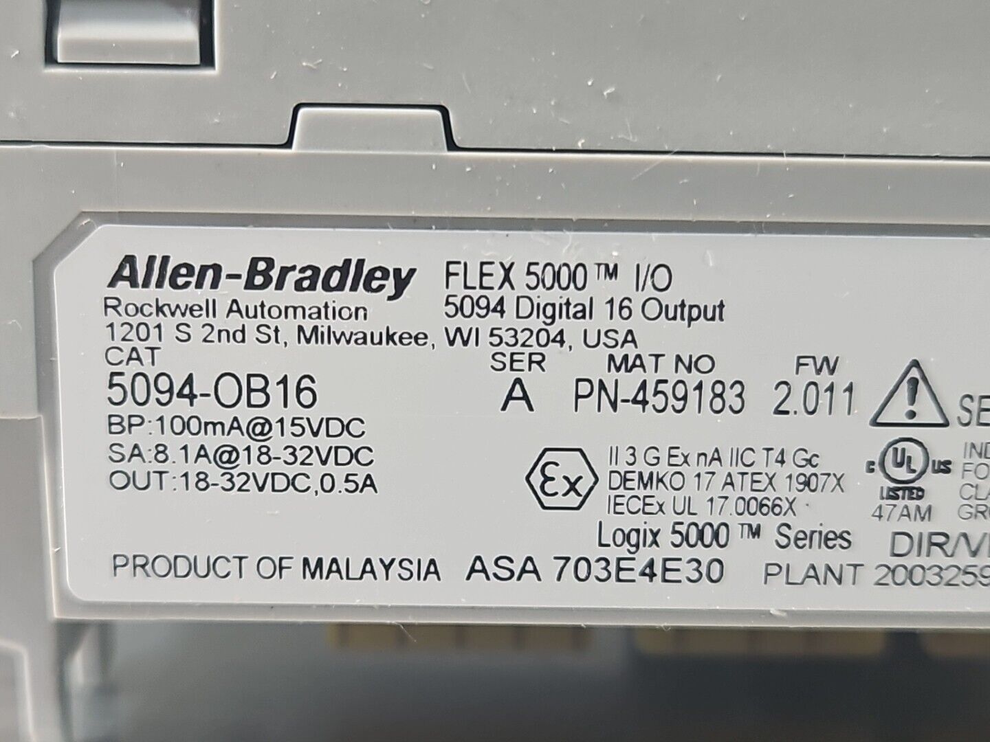 Allen Bradley 5094-OB16 /A Flex 5000 Output Module                       Loc3E31