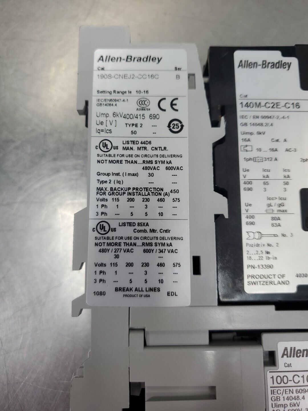 Allen Bradley 190S-CNEJ2-CC16C Ser B Soft Starter.                         4D-13