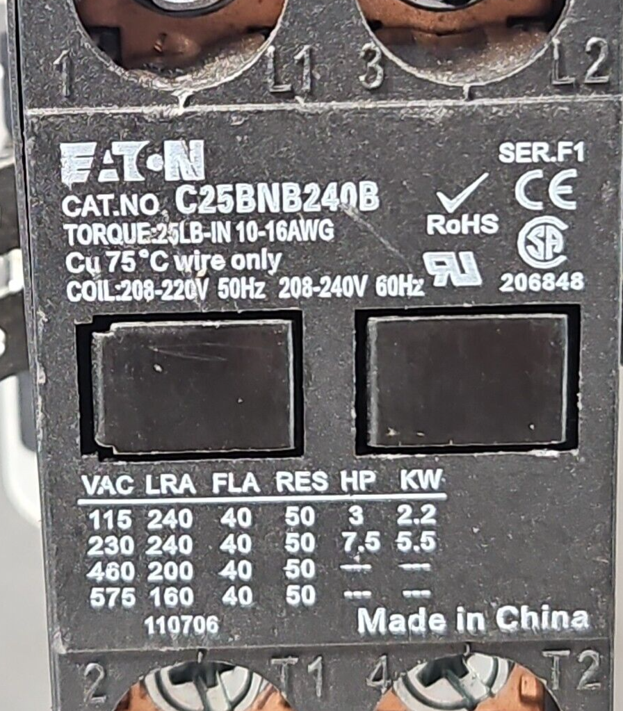 Eaton Cutler Hammer C25BNB240B Contactor         (BIN3.4.4)