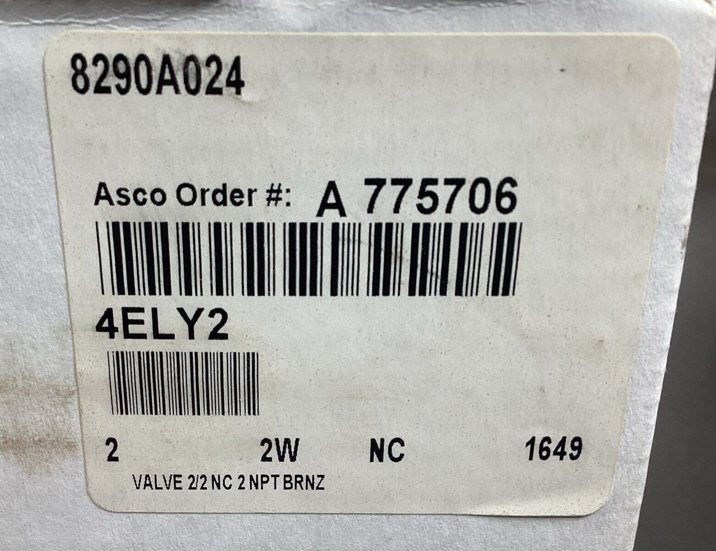 ASCO 8290A024 Angle Body Valve Bronze NC 2” NPT Pneumatic Steam Water Oil   5C-3