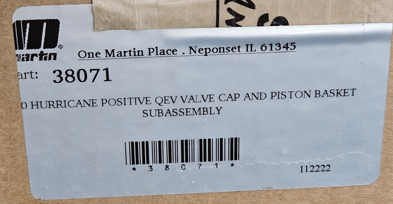 Martin Eng 4.00 Hurricane positive qev valve cap and piston basket sub. Loc6F