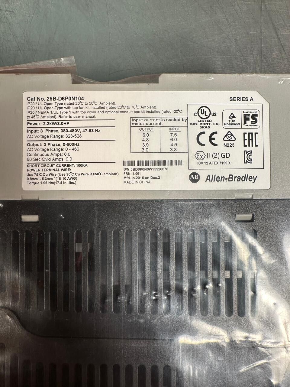 New AB 25B-D6P0N104 PowerFlex 525 2.2kW 3Hp AC Drive               (1C-03)