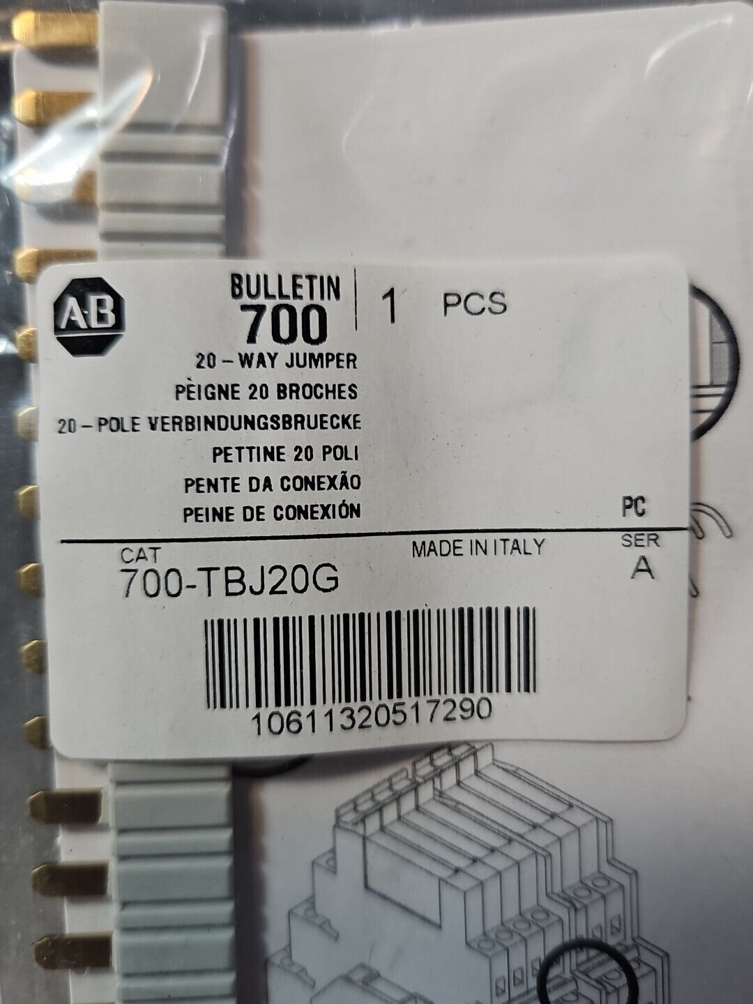 Allen Bradley 700-TBJ20G SerA   20 - Way Jumper                          loc3D37