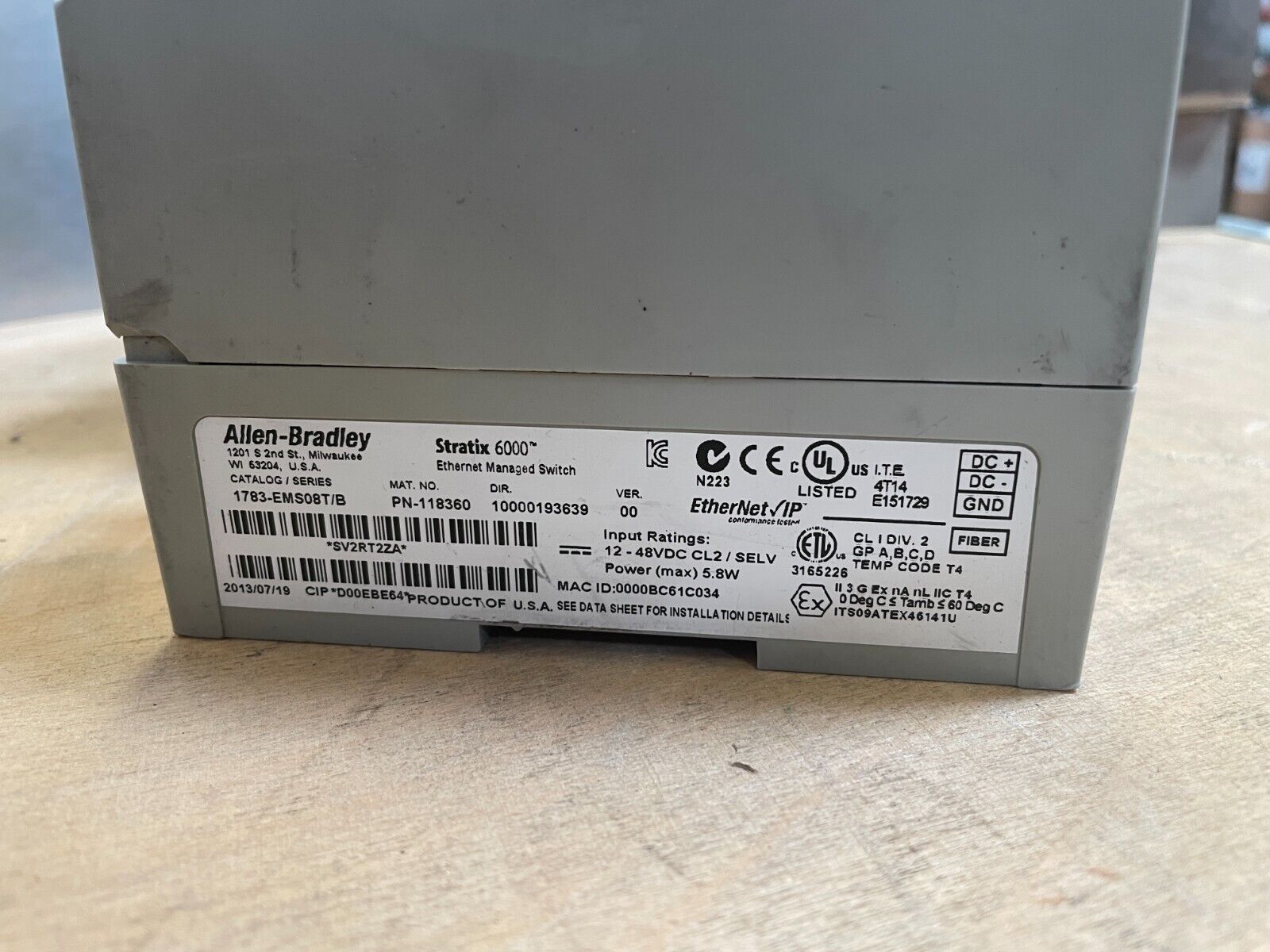 Allen Bradley stratix 6000 Grey Input 12-48VDC Ethernet Managed Switch ...