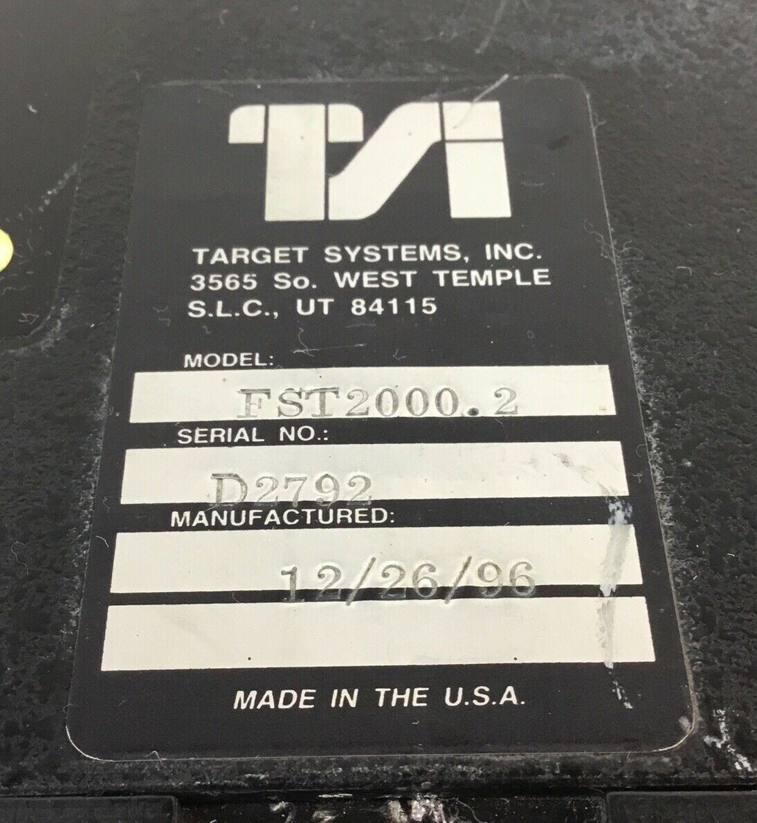 TSI Target Systems FST2000.2 Flaw Detector Sentry Terminal    2E