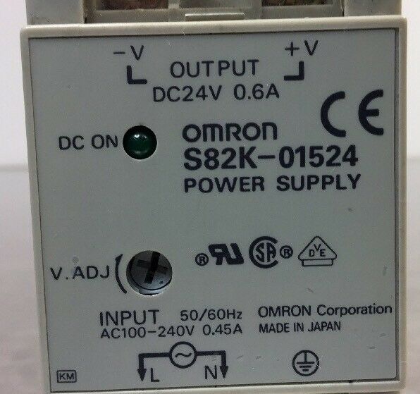 OMRON * POWER SUPPLY * S82K-01524 Out:24VDC 0.6A                            3D-1