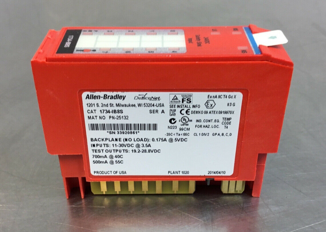 Allen-Bradley 1734-IB8S /A Safety Sinking Input Module 24 VDC 3E-17