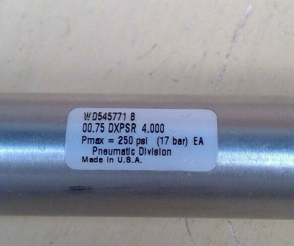 Parker WD545771 B 00.75 DXPSR 4.000 Pneumatic Cylinder 250PSI 17 Bar          6E