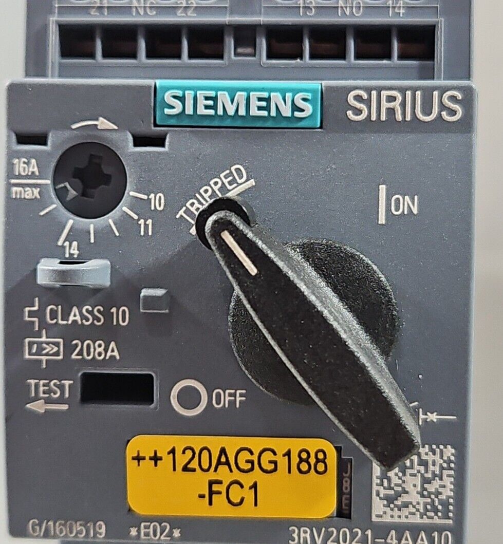 Siemens 3RV2021-4AA10 SIRUS Circuit Breaker.                               4E-26