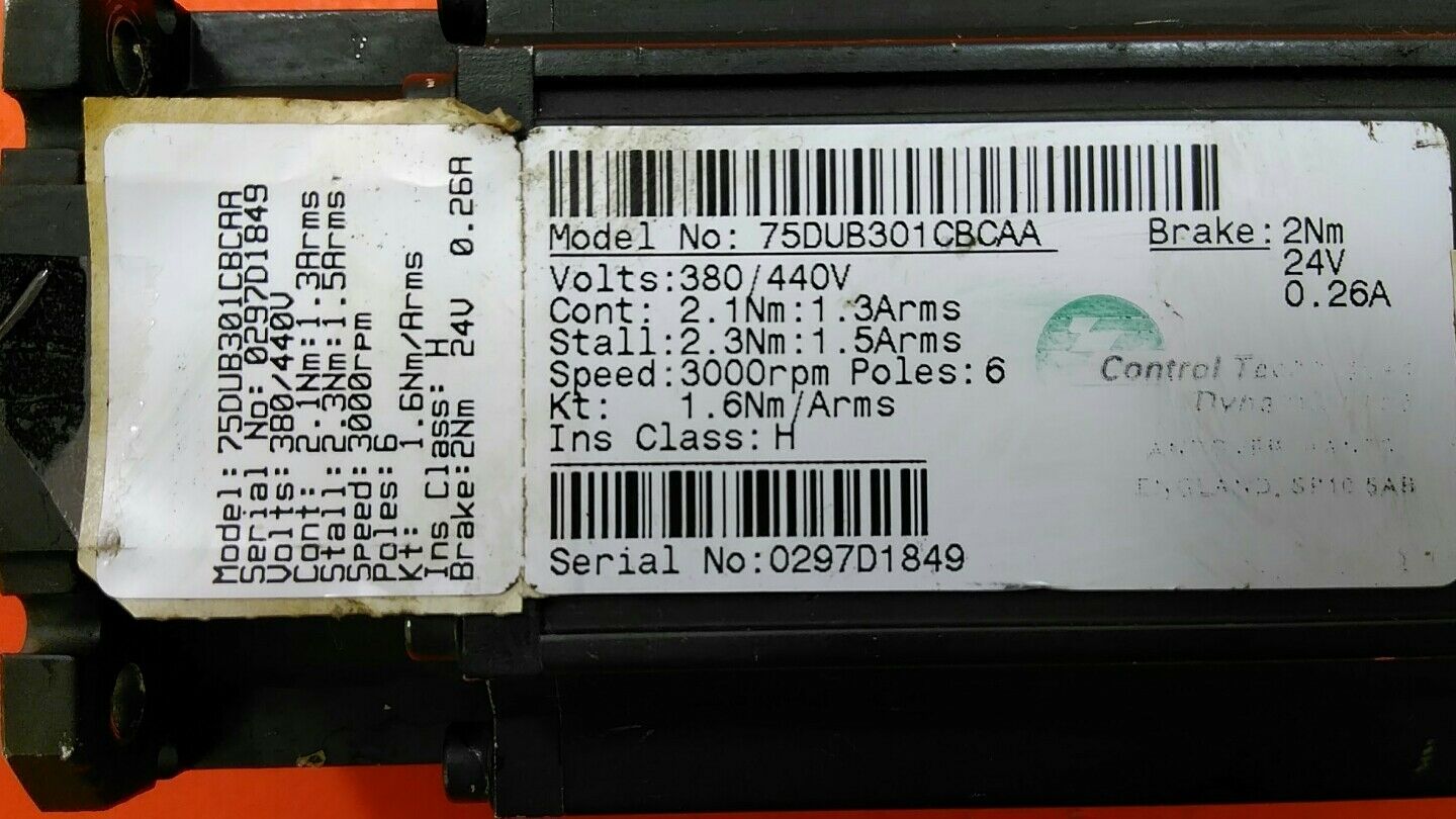 CONTROL TECHNIQUES DUTYMAX DS 75DUB301CBCAA SERVO MOTOR 380/440V   1D