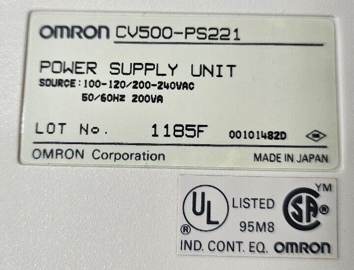 Omron CV500-PS221 PLC Power Supply Unit                                Loc 3E-30