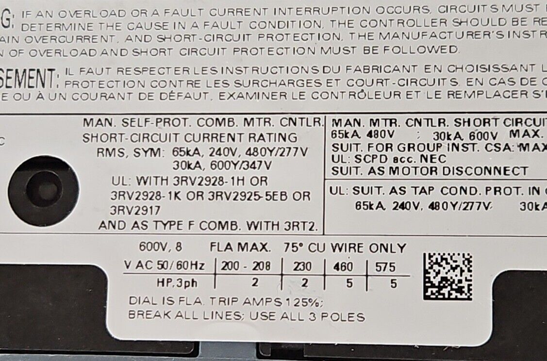 Siemens 3RV2021-1HA10 Circuit Breaker.                                     4E-22