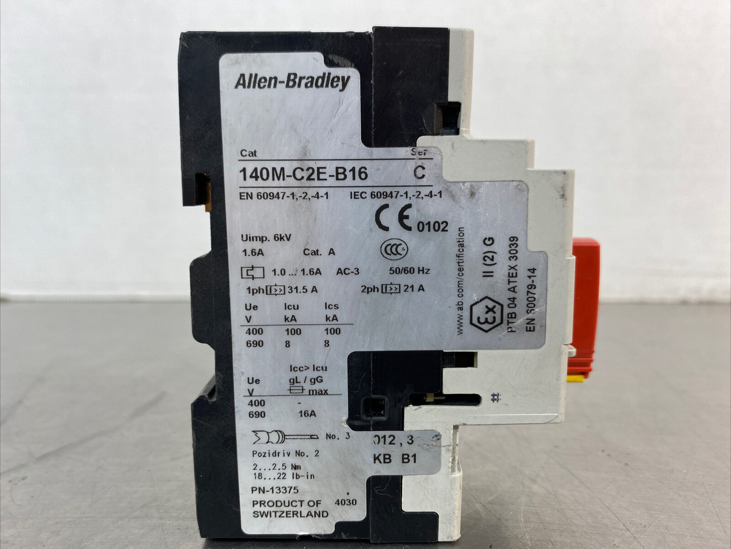 Allen-Bradley - 140M-C2E-B16 Series C - Motor Protector Circuit Breaker       4D