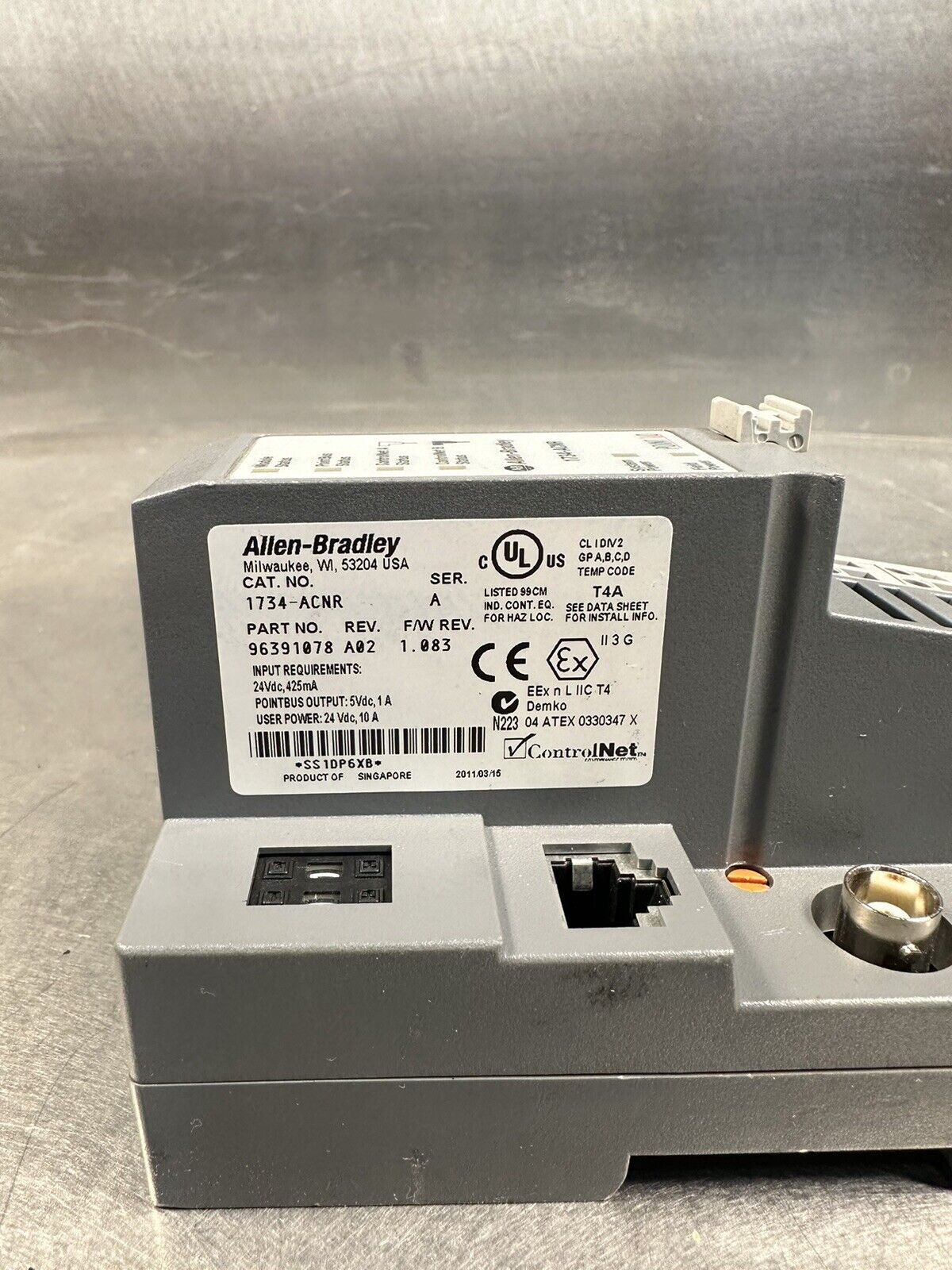 ALLEN BRADLEY 1734-ACNR SERIES A  ADAPTOR MODULE 1734ACNR. (BIN-1.1.1)