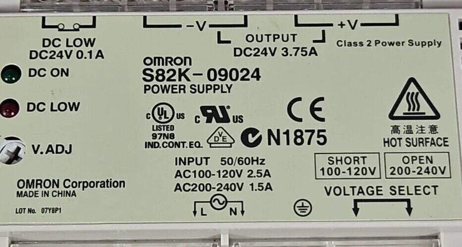 Omron S82K-09024 Power Supply.                                      3B-23