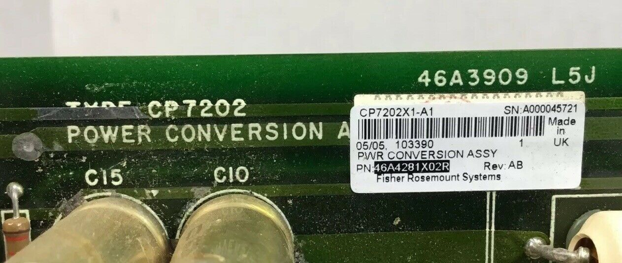 FISHER-ROSEMOUNT CP7202X1-A1 POWER CONVERTER CARD 46A4281X02R REV. AB     3B